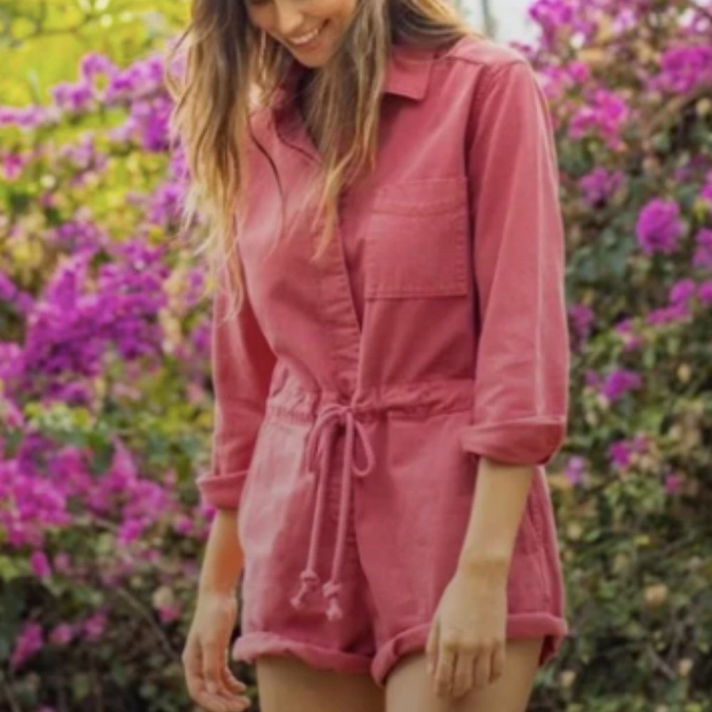 Outerknown Wander Romper Mineral Red small